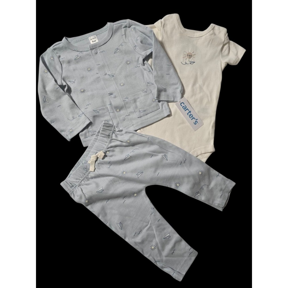 New Carter's Boat 9M 3pc Outfit Pants Bodysuit